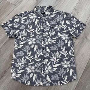O'Neill white & gray floral button-up shirt size large standard